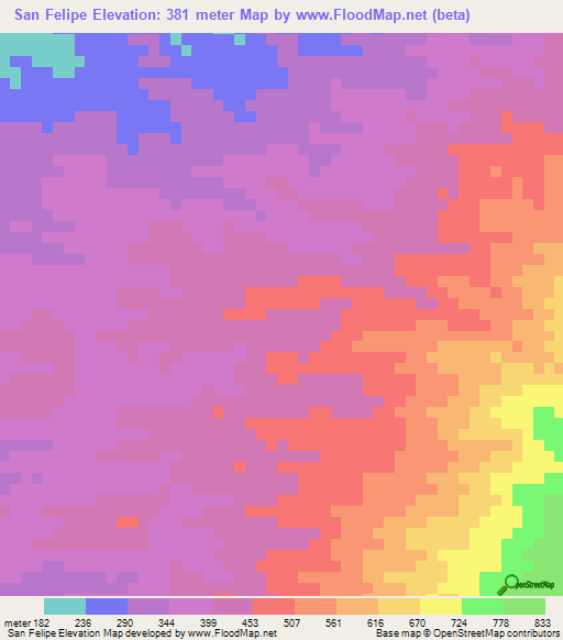 San Felipe,El Salvador Elevation Map