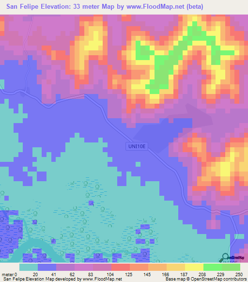 San Felipe,El Salvador Elevation Map