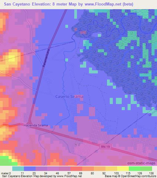 San Cayetano,El Salvador Elevation Map