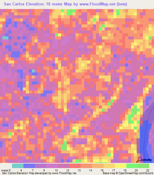 San Carlos,El Salvador Elevation Map