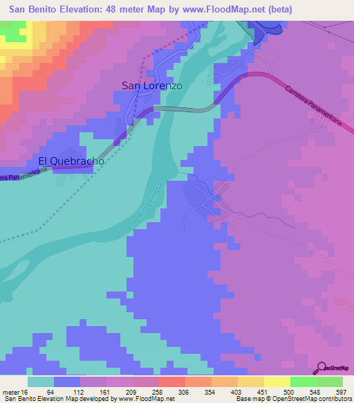 San Benito,El Salvador Elevation Map