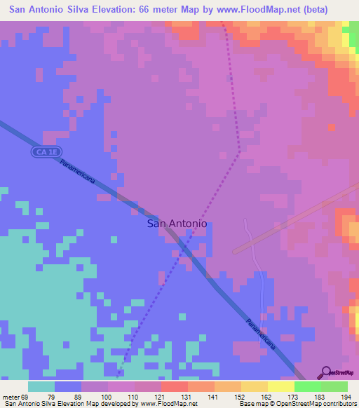 San Antonio Silva,El Salvador Elevation Map