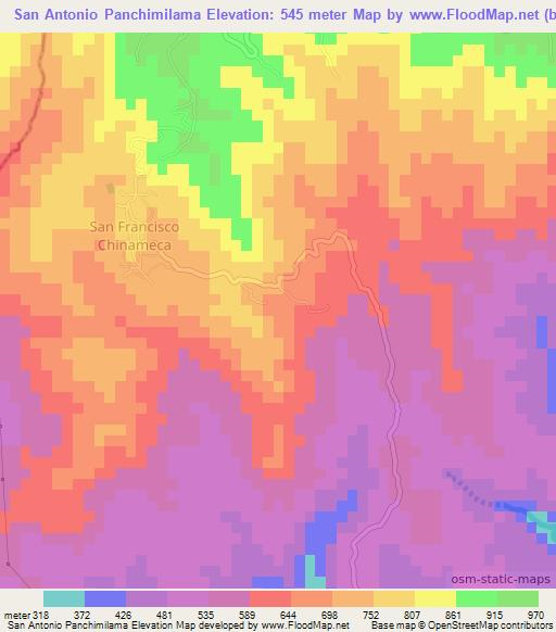 San Antonio Panchimilama,El Salvador Elevation Map