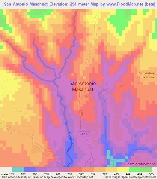 San Antonio Masahuat,El Salvador Elevation Map