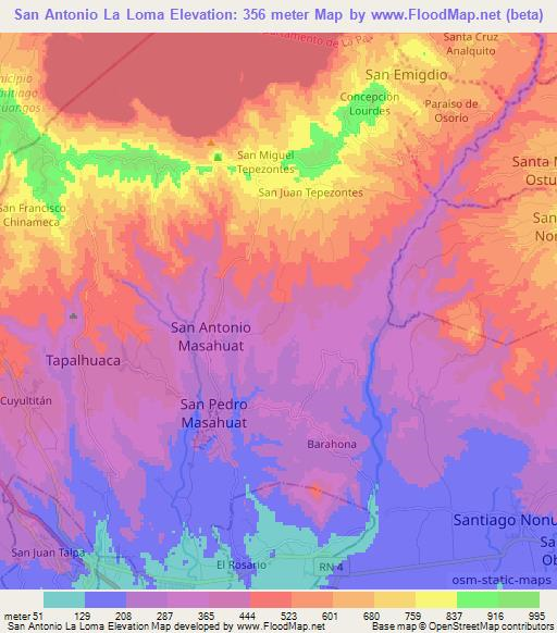 San Antonio La Loma,El Salvador Elevation Map