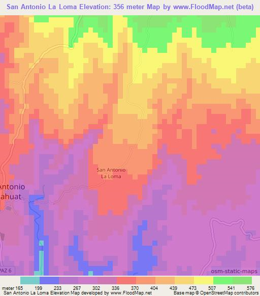 San Antonio La Loma,El Salvador Elevation Map