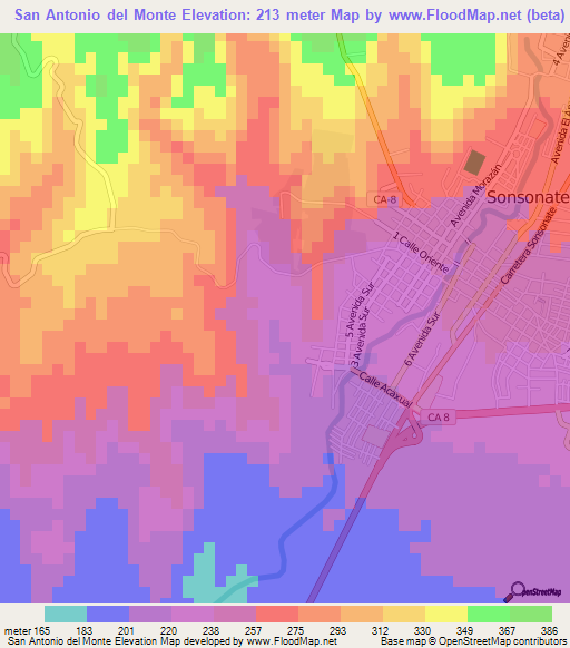 San Antonio del Monte,El Salvador Elevation Map