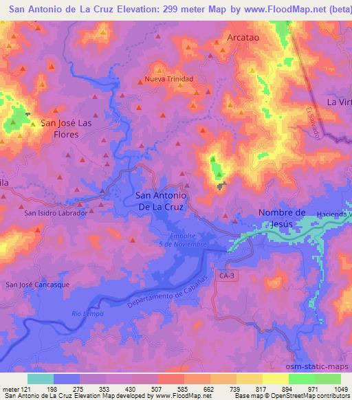 San Antonio de La Cruz,El Salvador Elevation Map