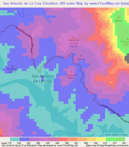 San Antonio de La Cruz,El Salvador Elevation Map