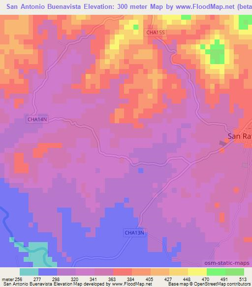 San Antonio Buenavista,El Salvador Elevation Map