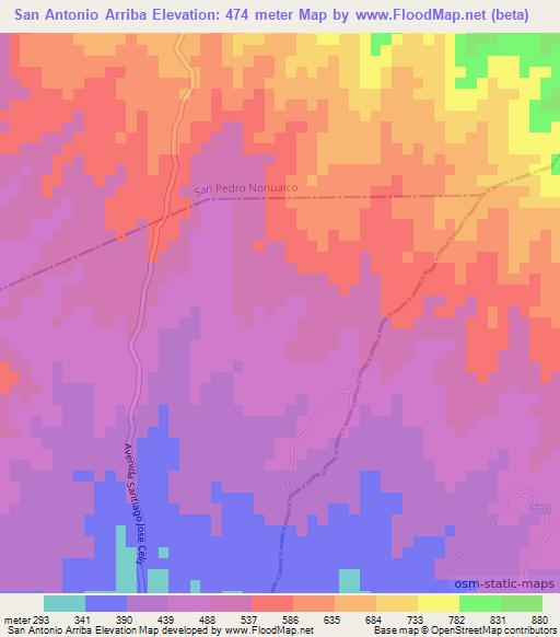 San Antonio Arriba,El Salvador Elevation Map