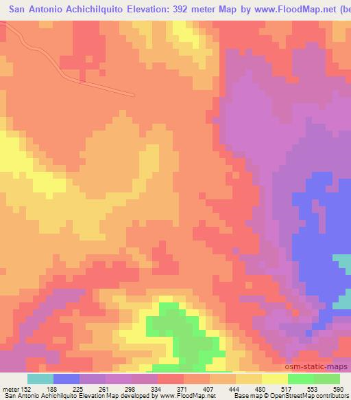 San Antonio Achichilquito,El Salvador Elevation Map