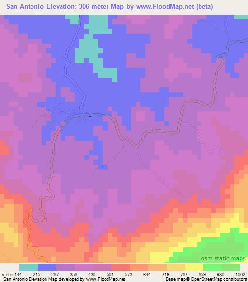 San Antonio,El Salvador Elevation Map