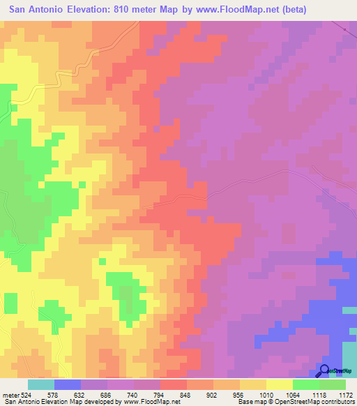 San Antonio,El Salvador Elevation Map