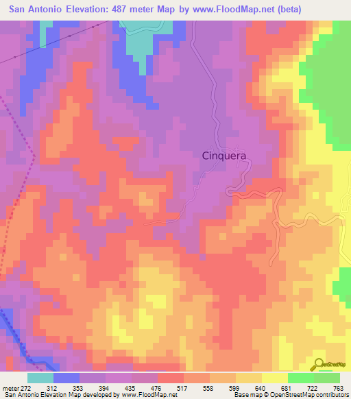 San Antonio,El Salvador Elevation Map