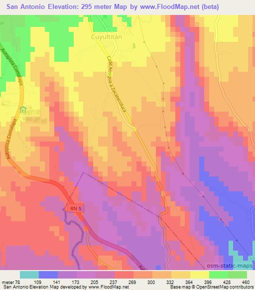 San Antonio,El Salvador Elevation Map