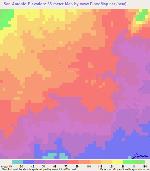 San Antonio,El Salvador Elevation Map