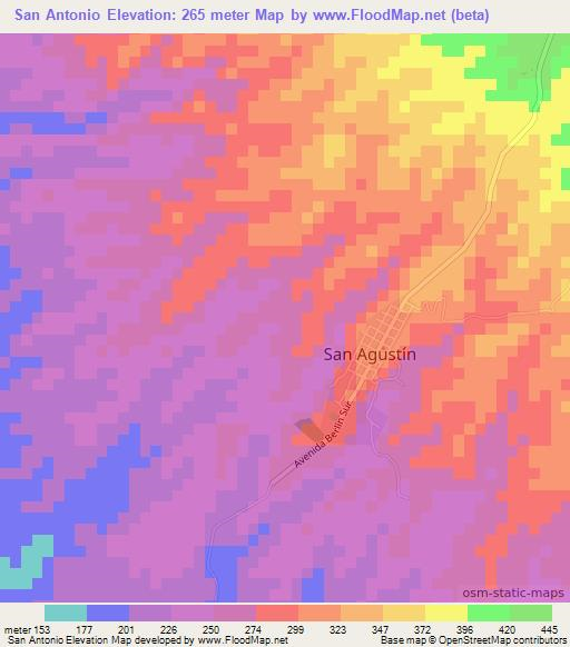 San Antonio,El Salvador Elevation Map