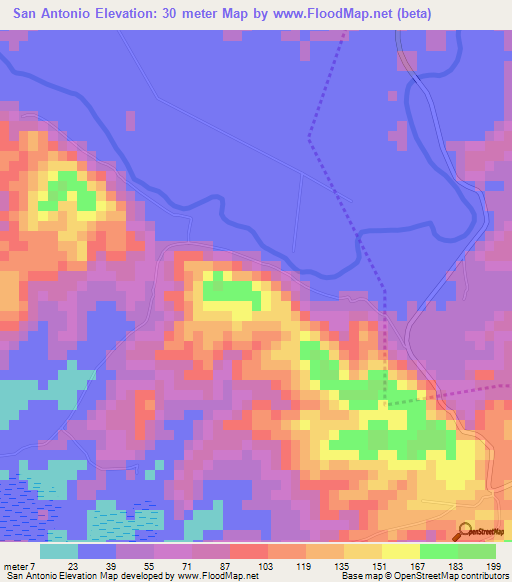 San Antonio,El Salvador Elevation Map