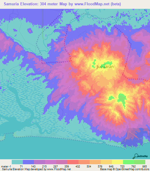 Samuria,El Salvador Elevation Map