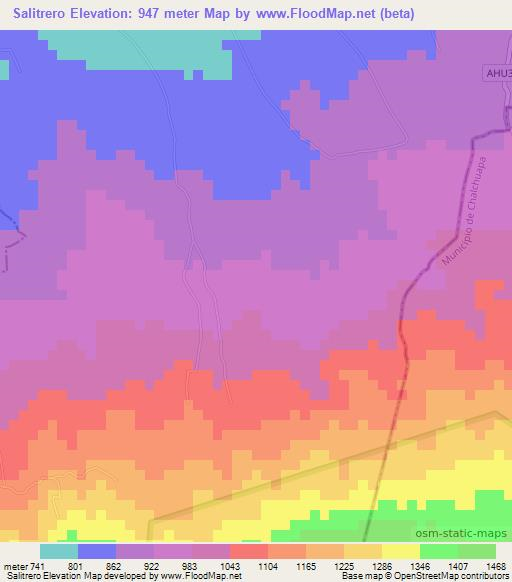 Salitrero,El Salvador Elevation Map