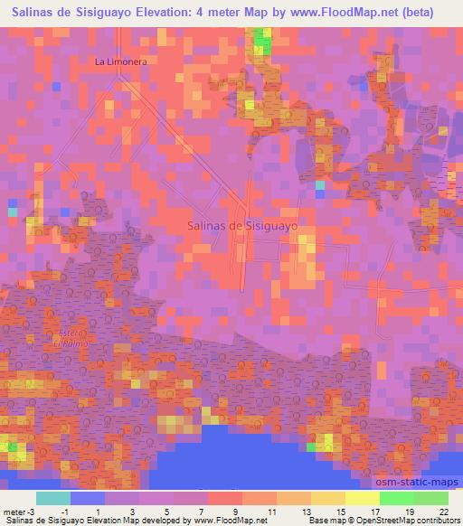 Salinas de Sisiguayo,El Salvador Elevation Map