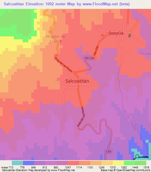 Salcoatitan,El Salvador Elevation Map
