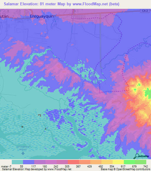 Salamar,El Salvador Elevation Map