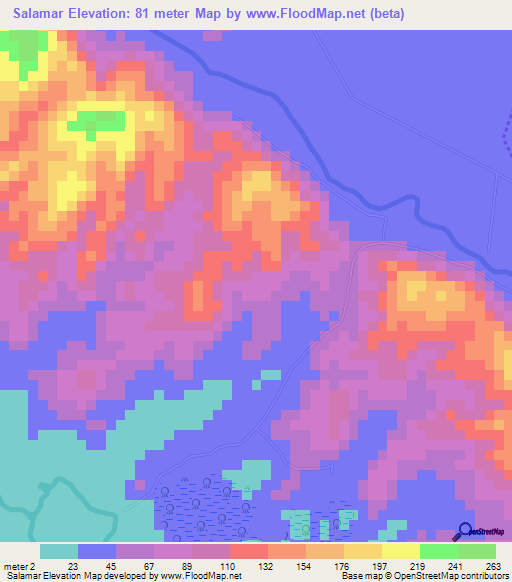 Salamar,El Salvador Elevation Map