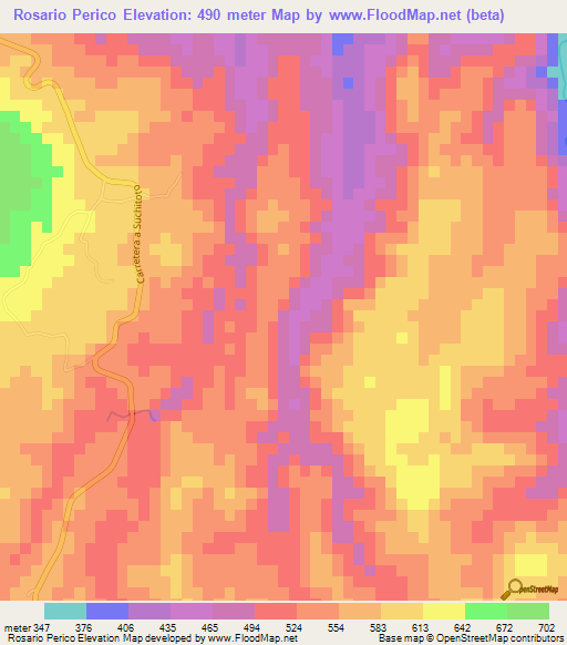 Rosario Perico,El Salvador Elevation Map