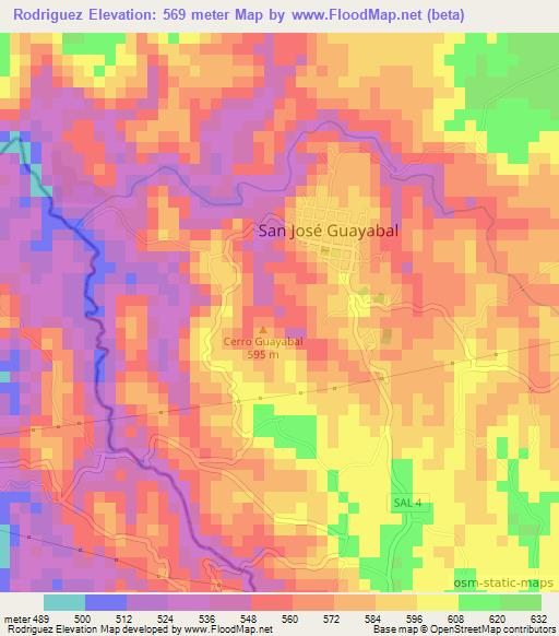 Rodriguez,El Salvador Elevation Map