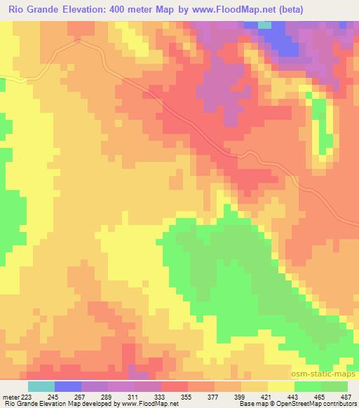 Rio Grande,El Salvador Elevation Map