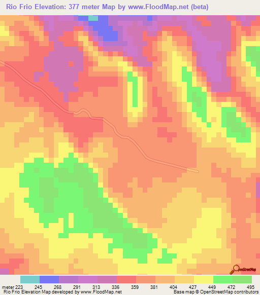 Rio Frio,El Salvador Elevation Map