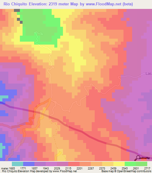Rio Chiquito,El Salvador Elevation Map