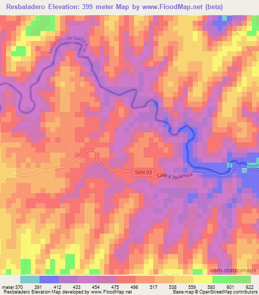 Resbaladero,El Salvador Elevation Map
