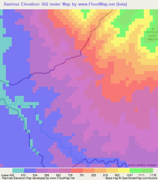 Ramirez,El Salvador Elevation Map