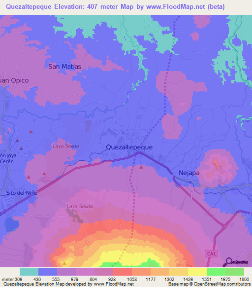 Quezaltepeque,El Salvador Elevation Map