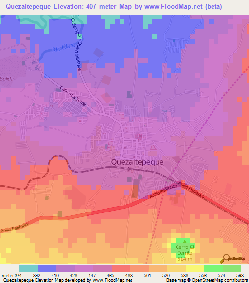 Quezaltepeque,El Salvador Elevation Map