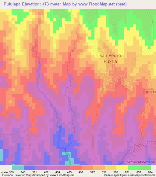 Pululapa,El Salvador Elevation Map