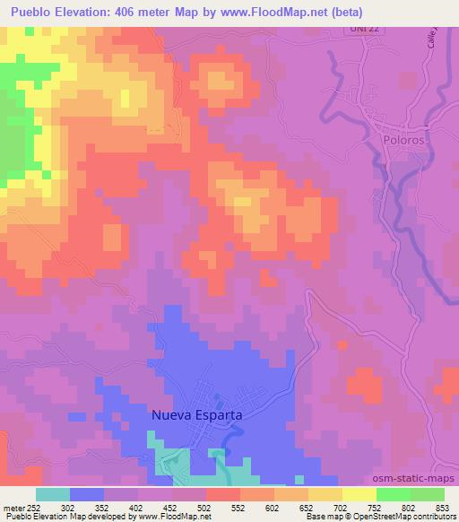 Pueblo,El Salvador Elevation Map