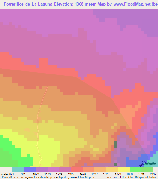 Potrerillos de La Laguna,El Salvador Elevation Map