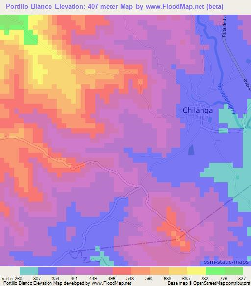 Portillo Blanco,El Salvador Elevation Map