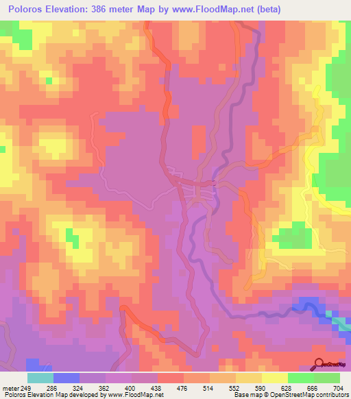 Poloros,El Salvador Elevation Map