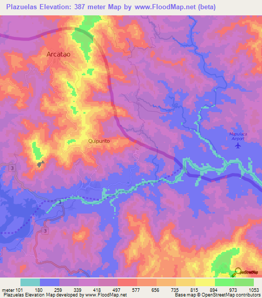 Plazuelas,El Salvador Elevation Map