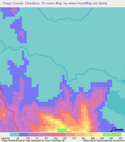 Playa Grande,El Salvador Elevation Map