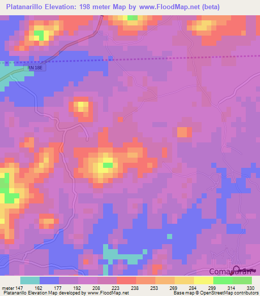 Platanarillo,El Salvador Elevation Map