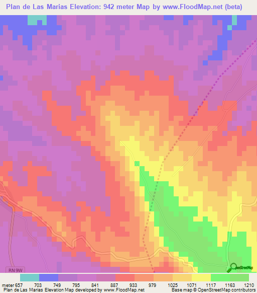 Plan de Las Marias,El Salvador Elevation Map