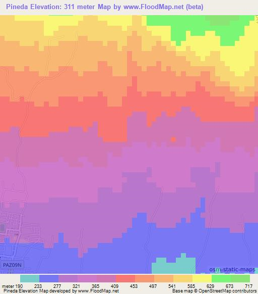 Pineda,El Salvador Elevation Map