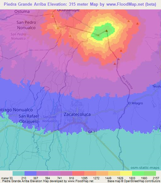 Piedra Grande Arriba,El Salvador Elevation Map