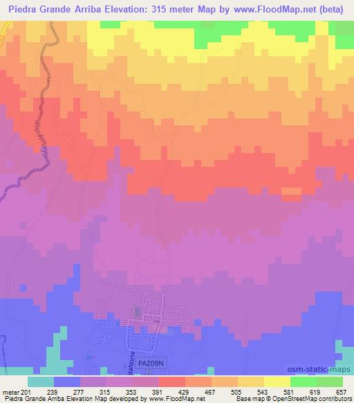 Piedra Grande Arriba,El Salvador Elevation Map